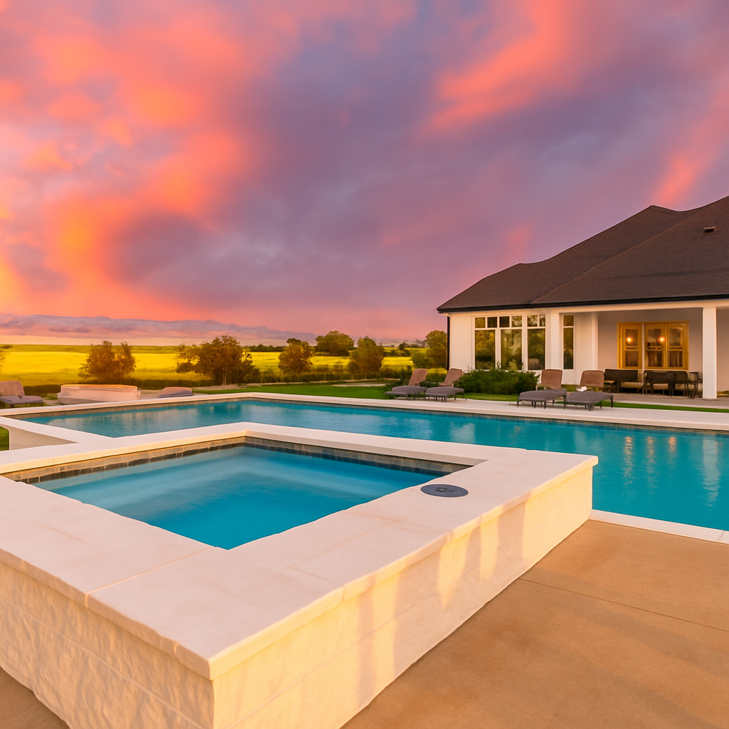 outdoor heated pool area
