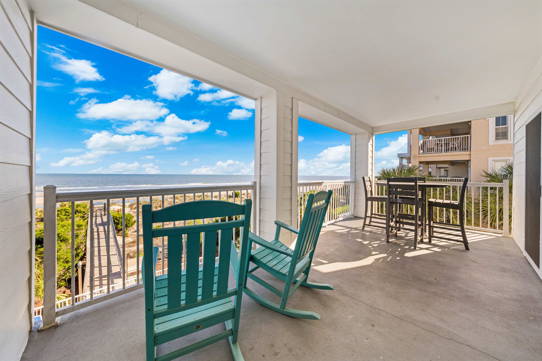 Beachfront porch | Beach Breeze | Oceanview 202 | 1116 Ocean Blvd, Isle of Palms, SC | IOP Escapes
