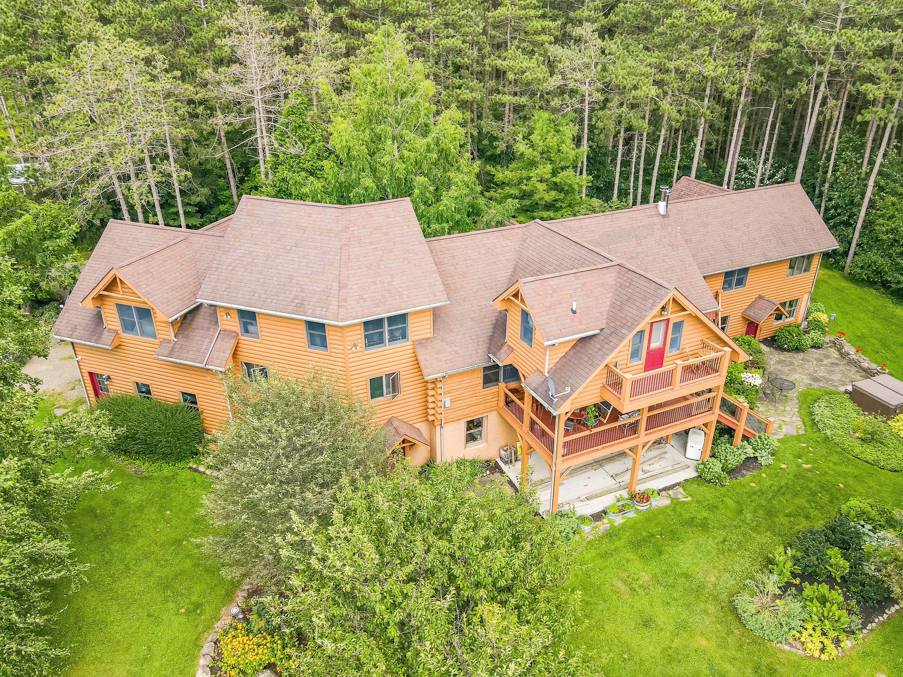 Beautiful custom-built home with expansive outdoor living space, perfect for entertaining or enjoying quiet evenings.