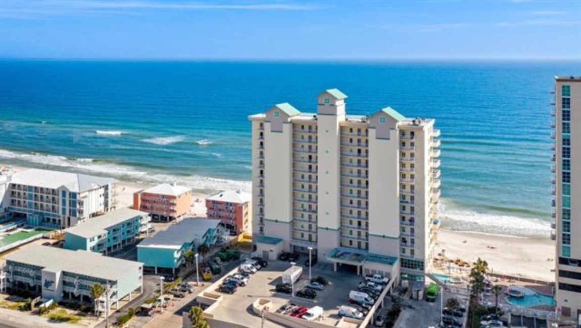 Aerial view of Crystal Shores from the street side