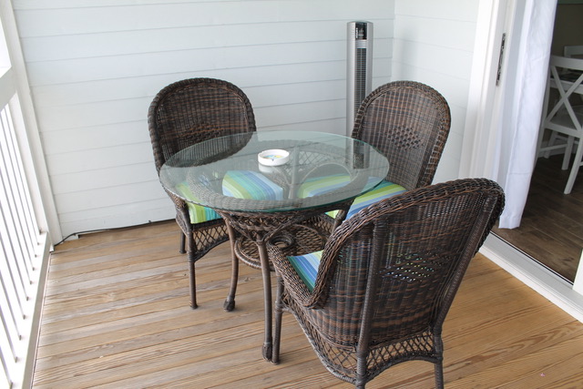 Outdoor seating on the porch