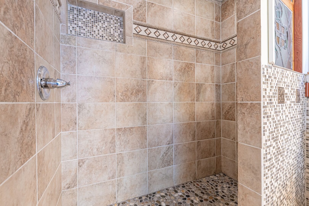 Walk In Shower with Stained Glass