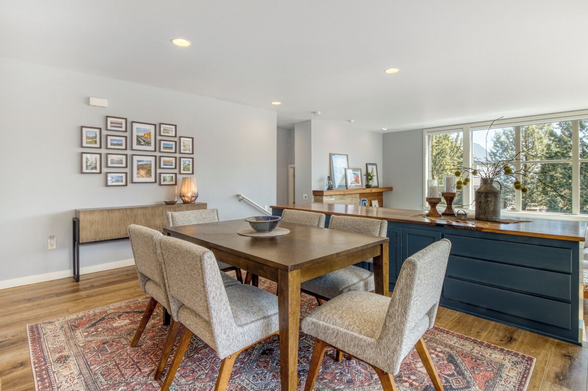 Spacious dining area for family meals and game nights