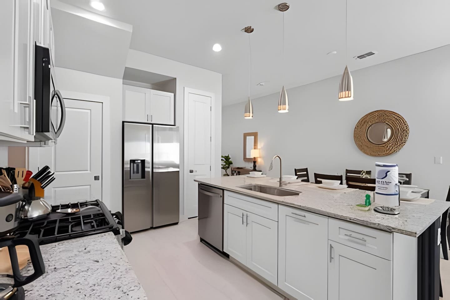 Spacious kitchen with plenty of counter space and all the essentials for a home-cooked meal.