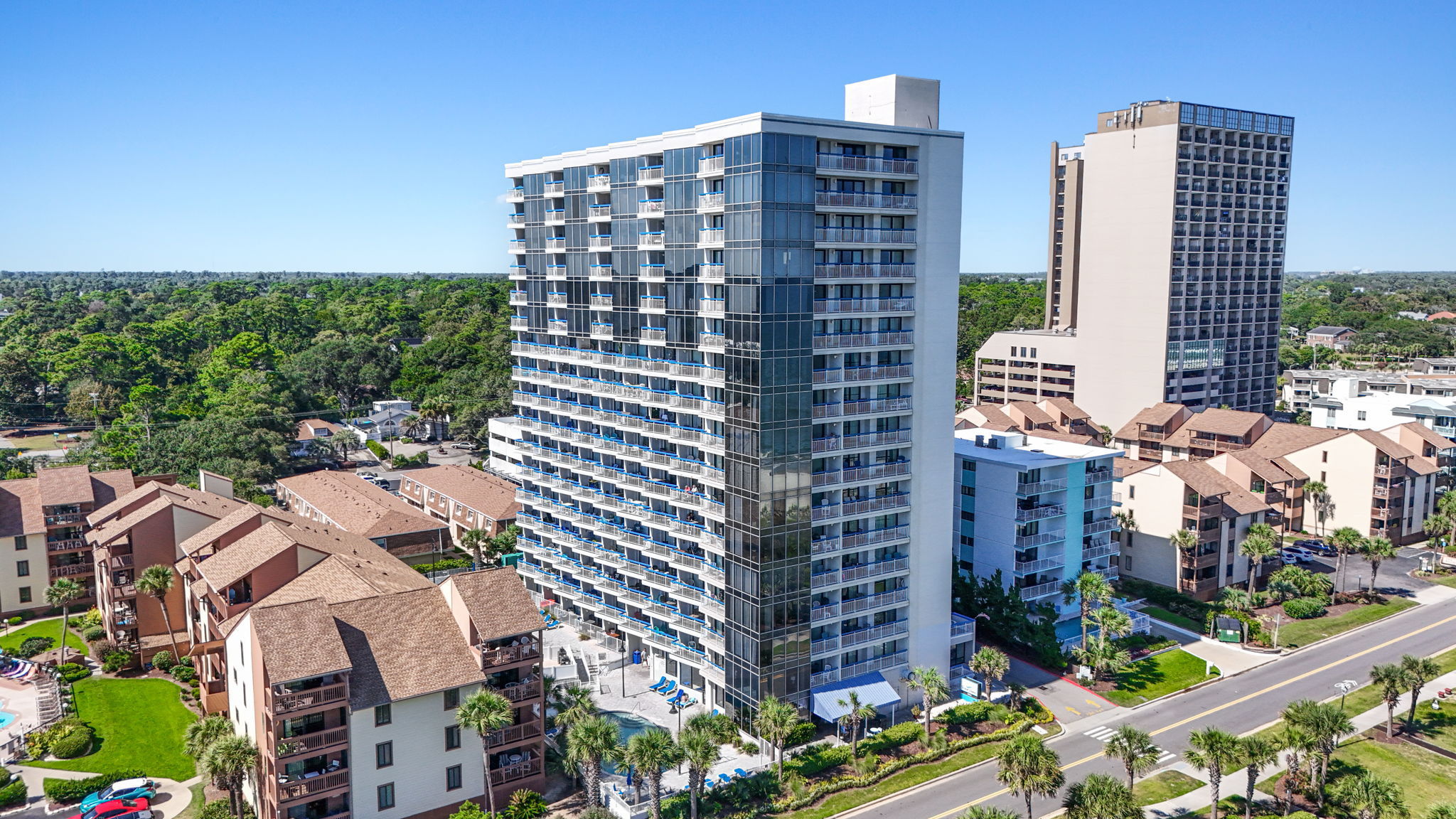 Aerial view of the Forest Dunes tower