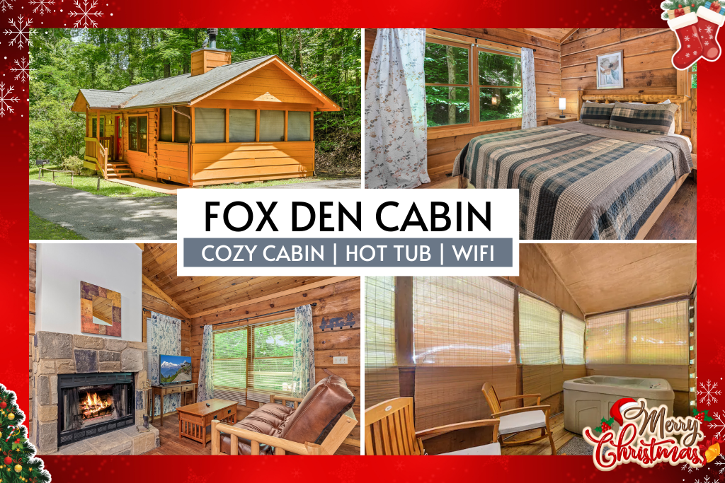 Fox Den Cabin is a cozy mountain escape with WiFi, a private hot tub, and rustic charm—perfect for couples or small families.