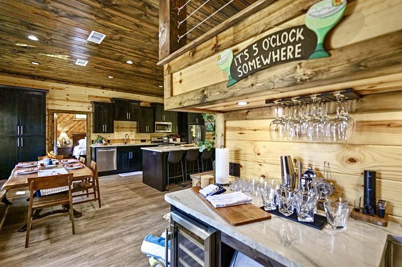The heart of the cabin—where families reconnect, friends celebrate, and memories are shared around the table.