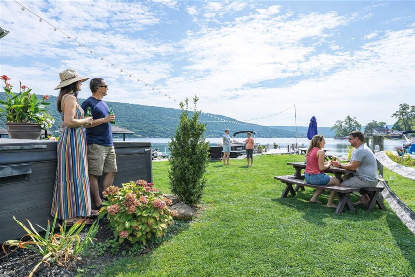 Hot tub overlooking Canandaigua lake