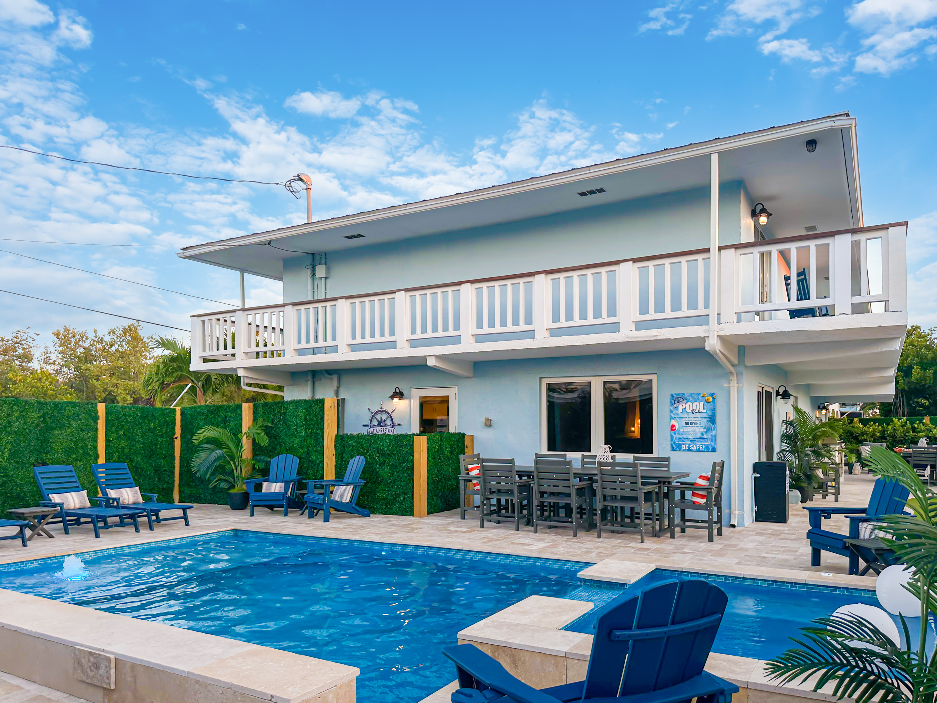 Captain’s Retreat is 6 bedroom, 5 bathroom home on the canal.