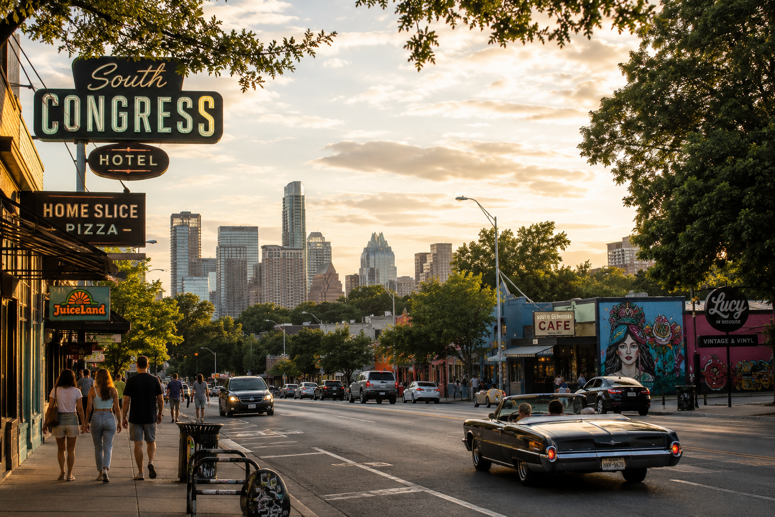 Enjoy vibrant streets filled with food, art, and iconic city skyline views!
