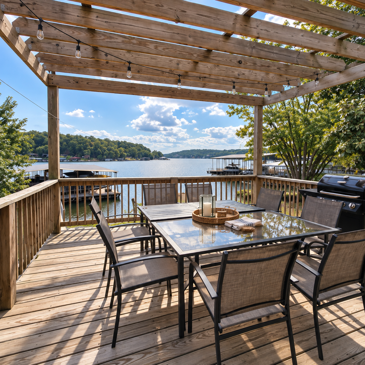 Spacious outdoor table for the whole group
