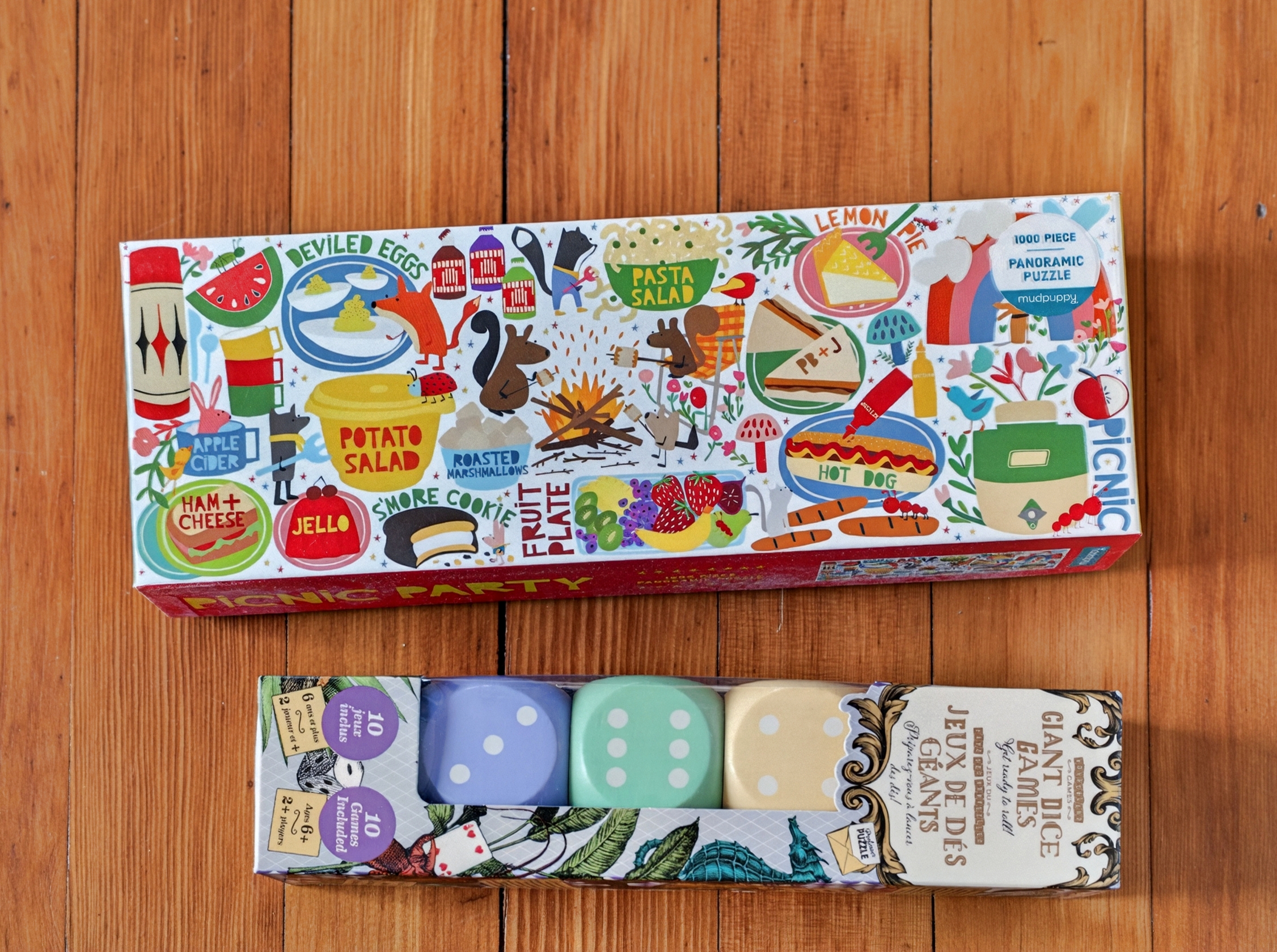 A selection of board games is available for family fun and friendly competition.