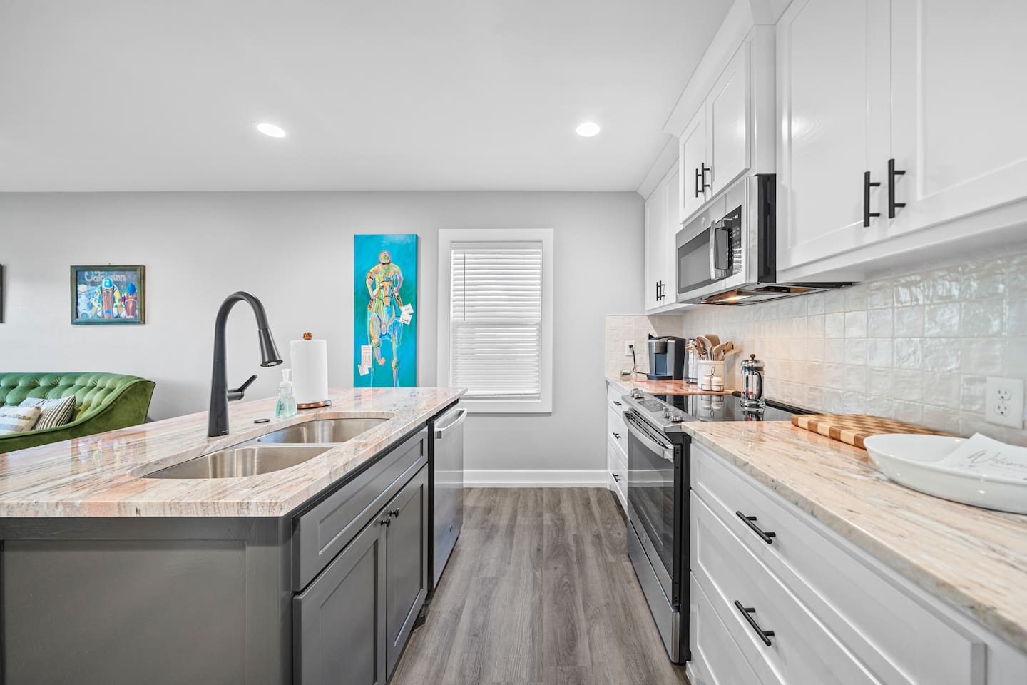 This Gorgeous Kitchen is Fully Equipped should you decide to Stay In and Cook!  