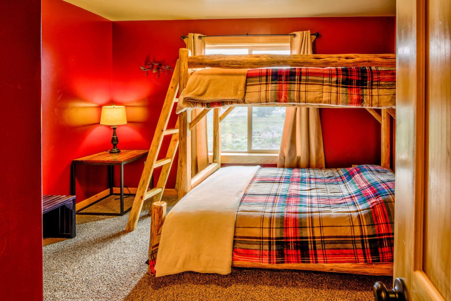 Main floor second bedroom, Twin over Queen bunk