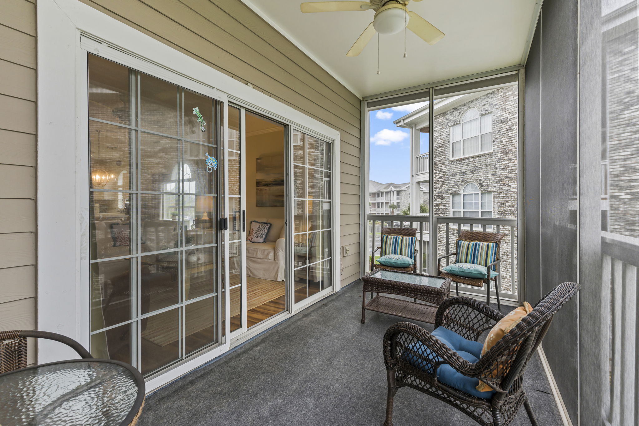 Large screened in back porch overlooking the pool