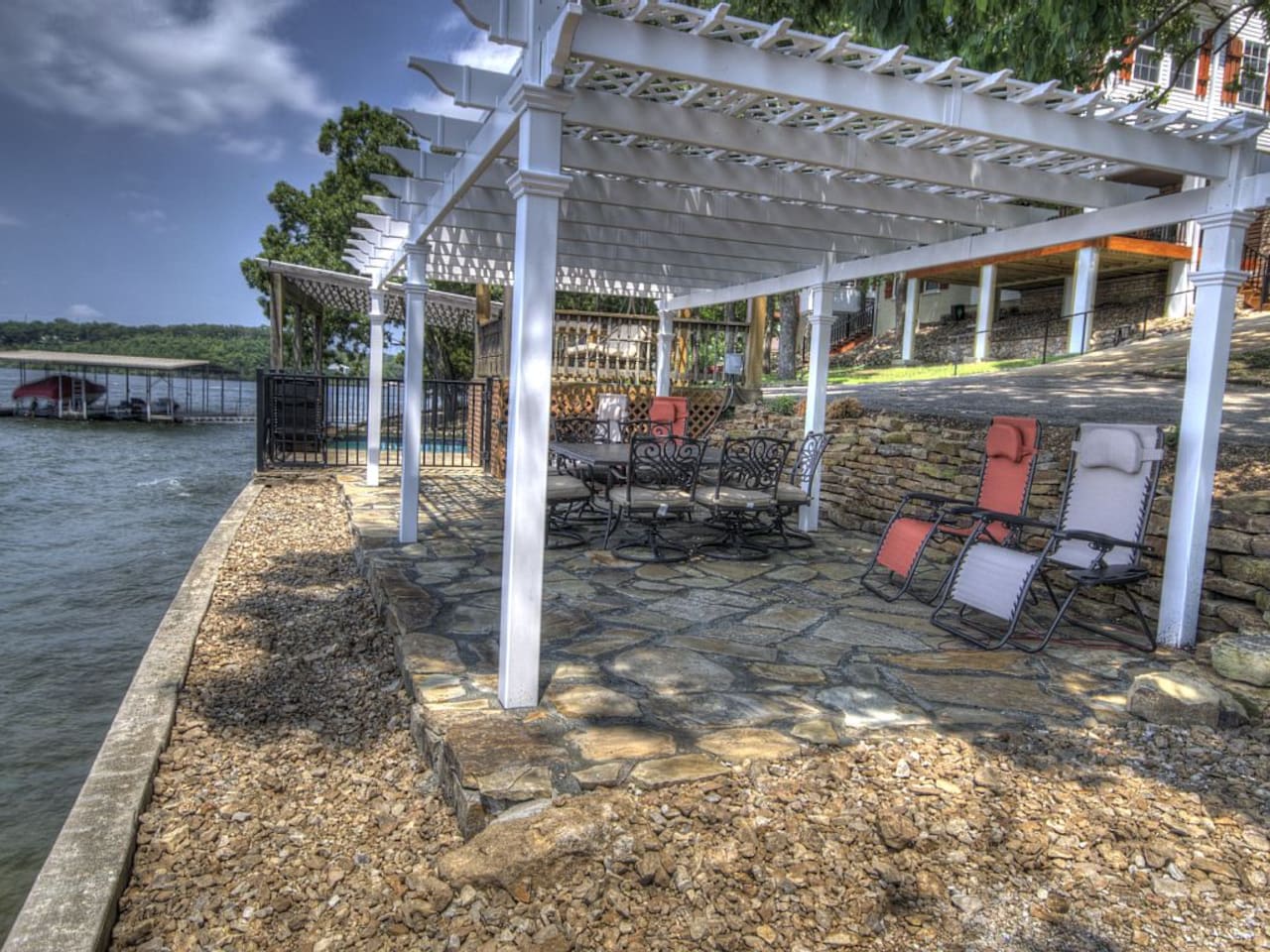 How can it get better than this! Lake side Patio to relax on!