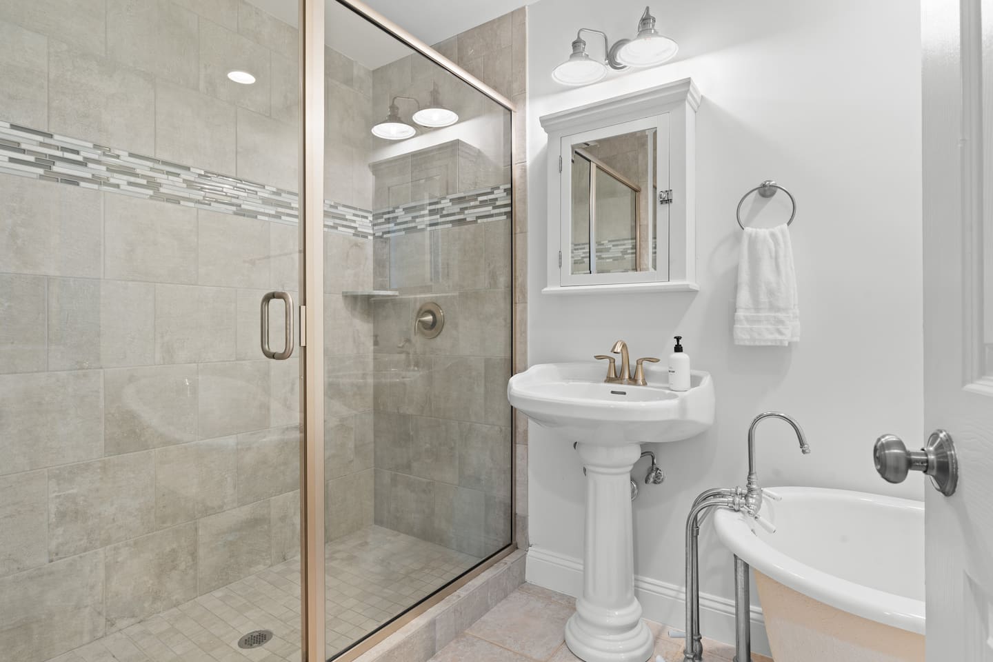 Shared Bathroom - Free Standing Tub & Walk In Shower.