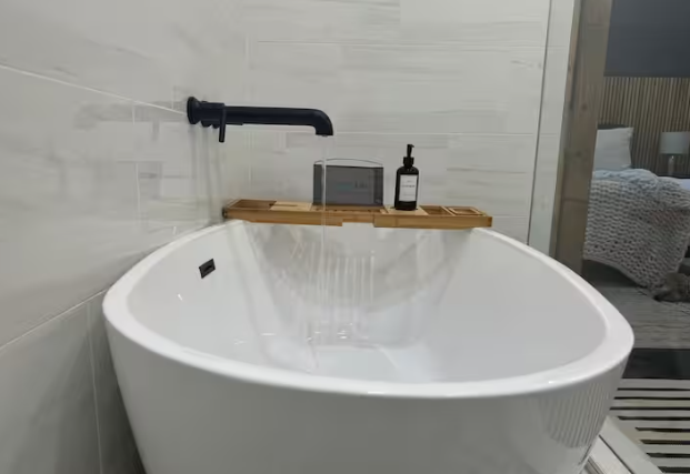 Relax and unwind in the soaking tub