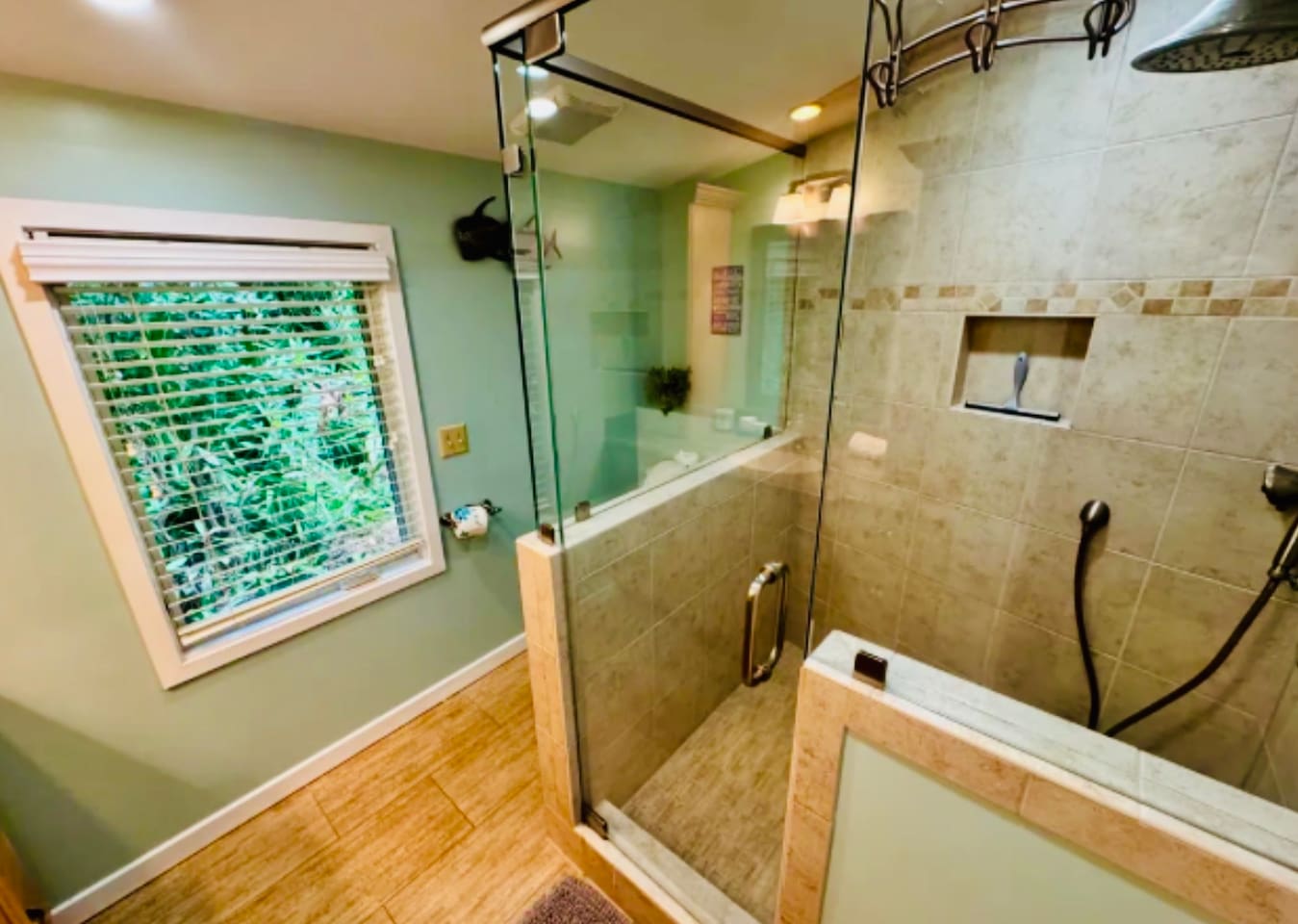 Glass walk-in shower