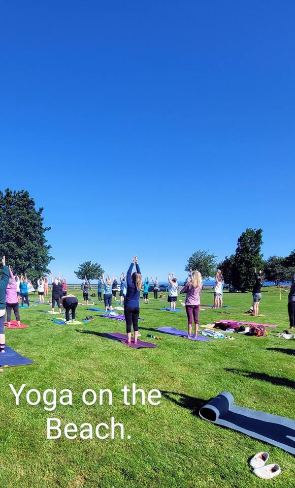 Drop into "Yoga on The Beach" located on   Parksville Beach every summer. Proceeds for a charitable cause.