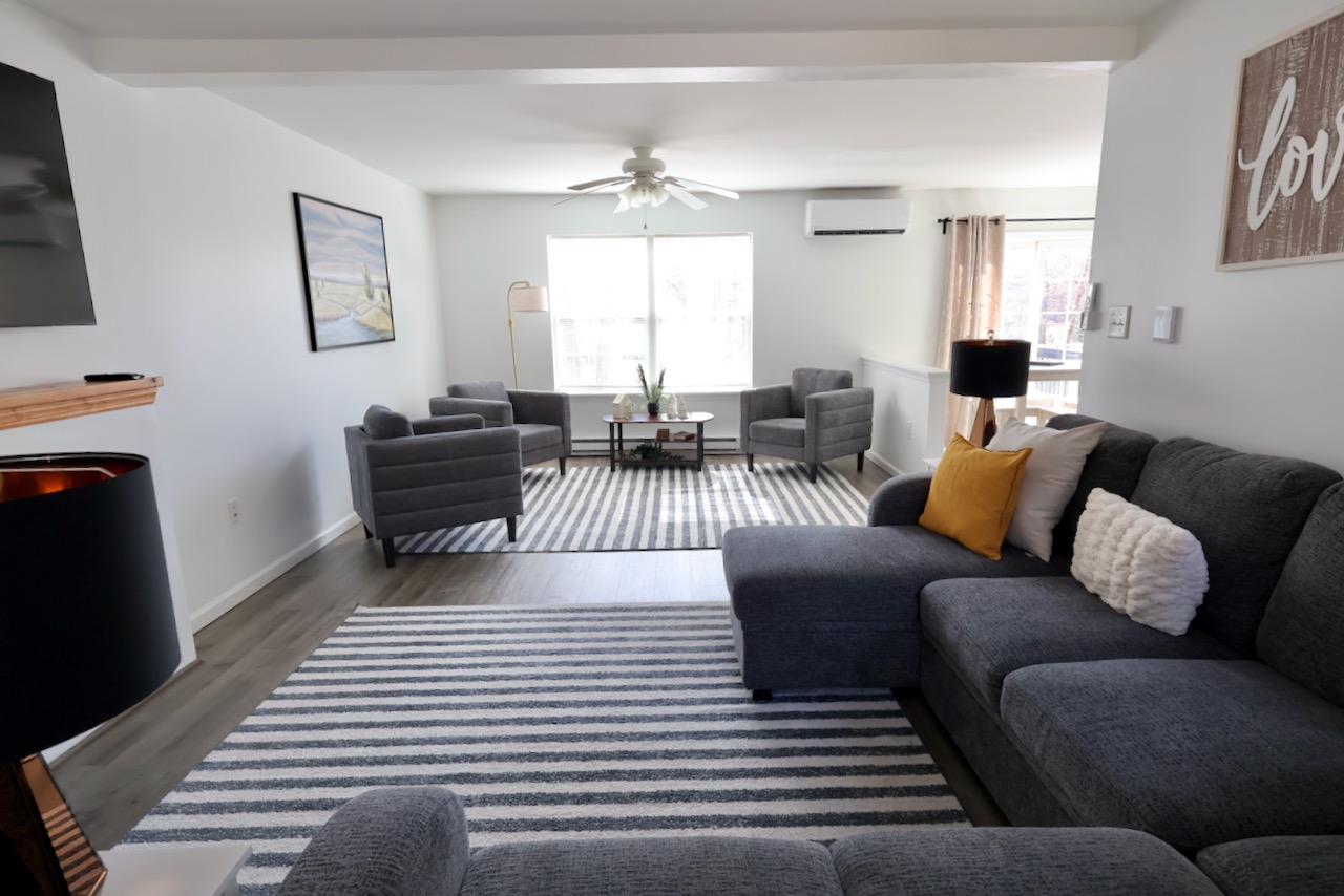 As seen when walking in from the front door area