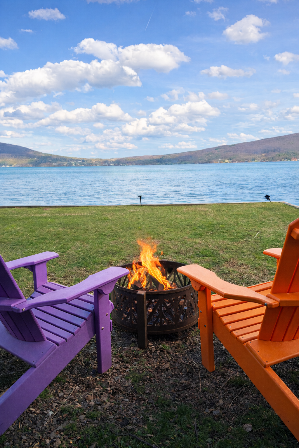 Enjoy a warm lakeside fire!