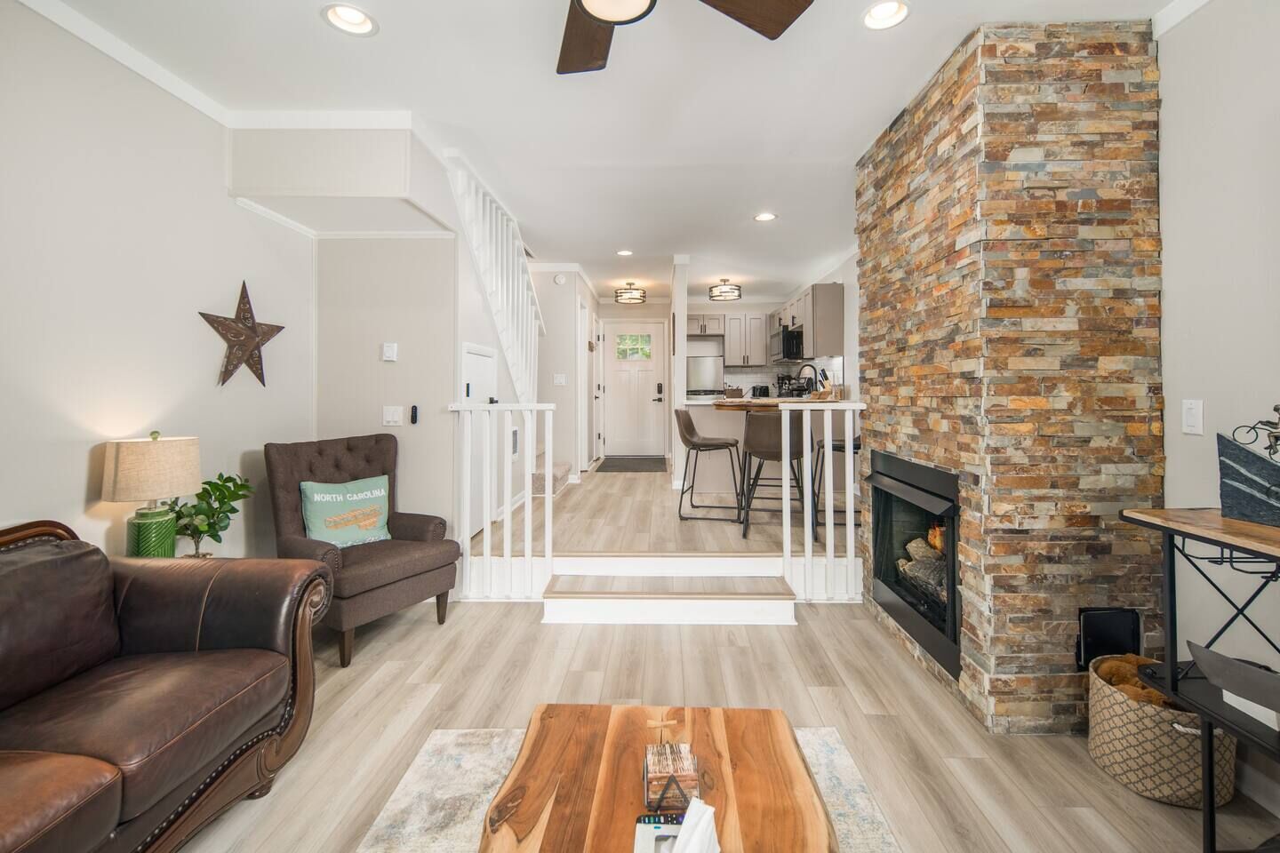 Unit 3: Living Room with Gas Fireplace