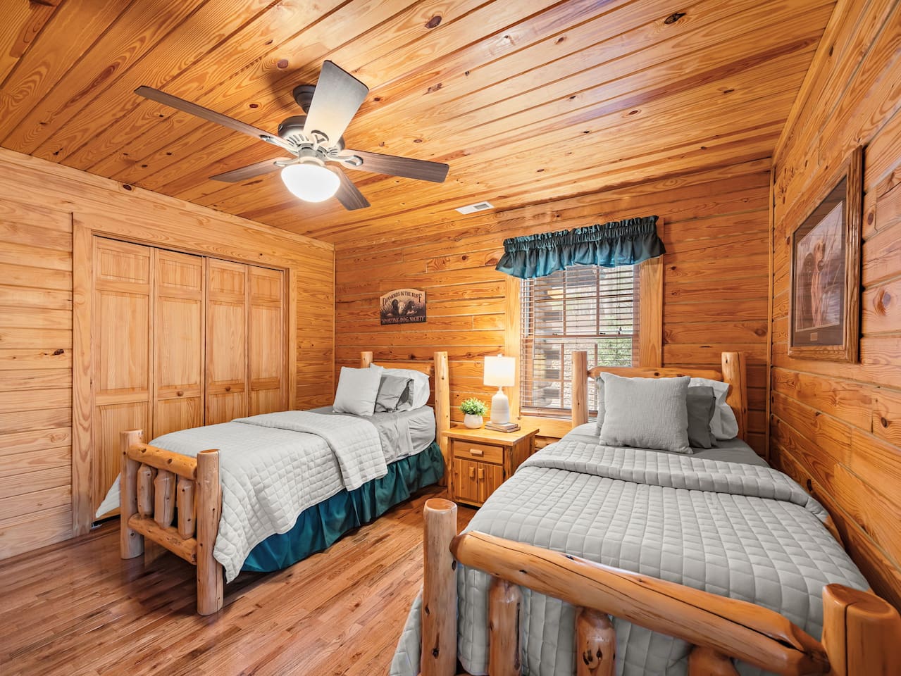 Bedroom #3 located on the main level of the cabin