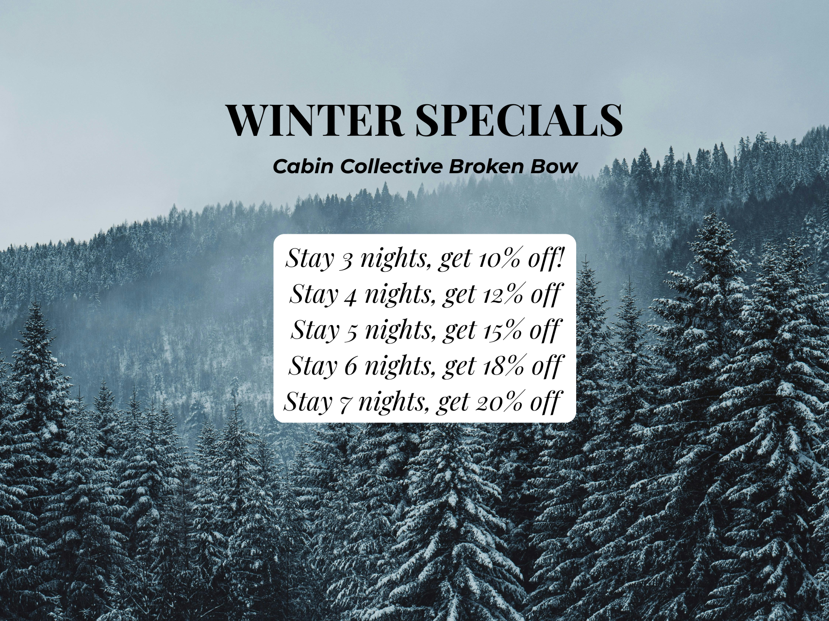 Ask us about our Winter specials!