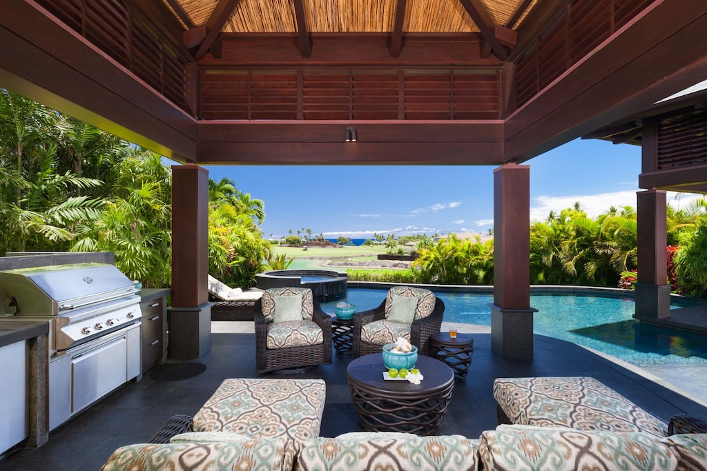 Covered outdoor seating area