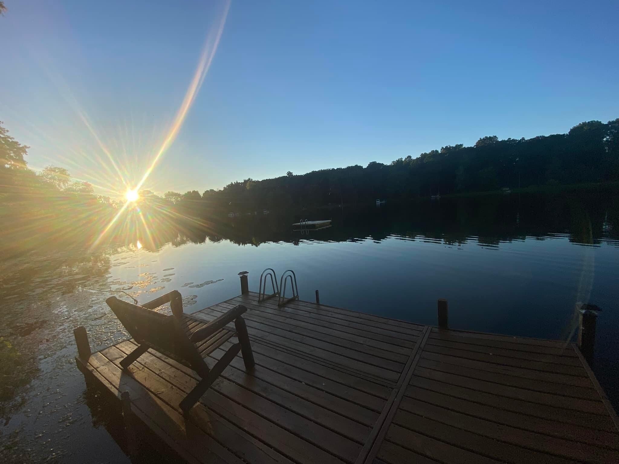 Private dock and lake side view
