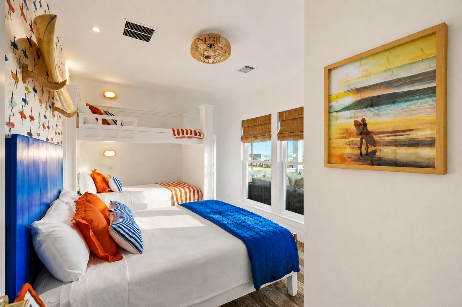 The Sunrise Surf Shop bunks provide charging stations, nooks and a personal reading light.