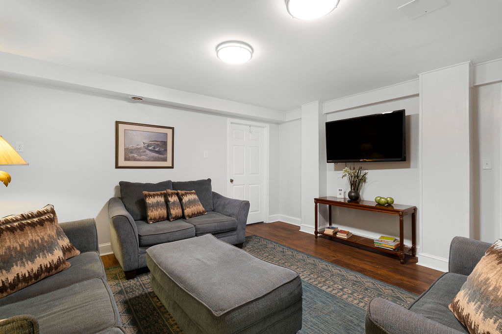 Complete with couch, loveseat, large chair and ottoman.