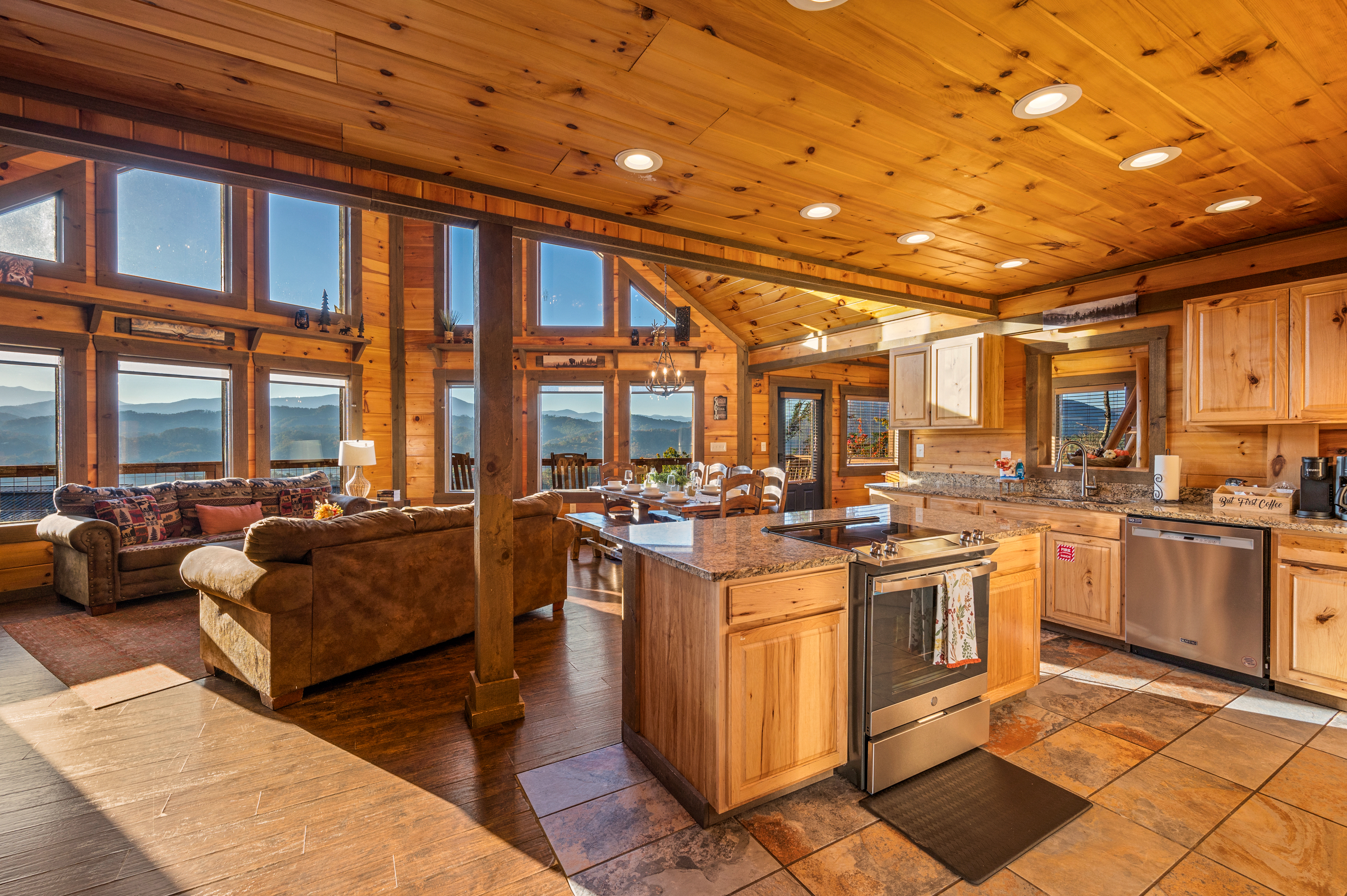 Prepare delicious meals for your family while taking in the incredible view.
