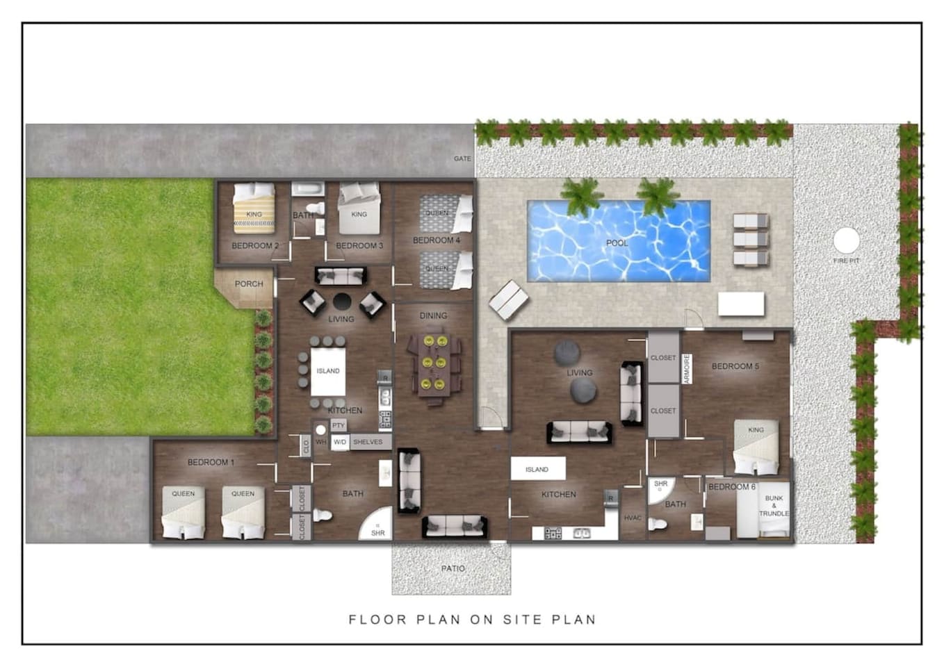 Floor Plan of the  Sprawling 6BR Villa