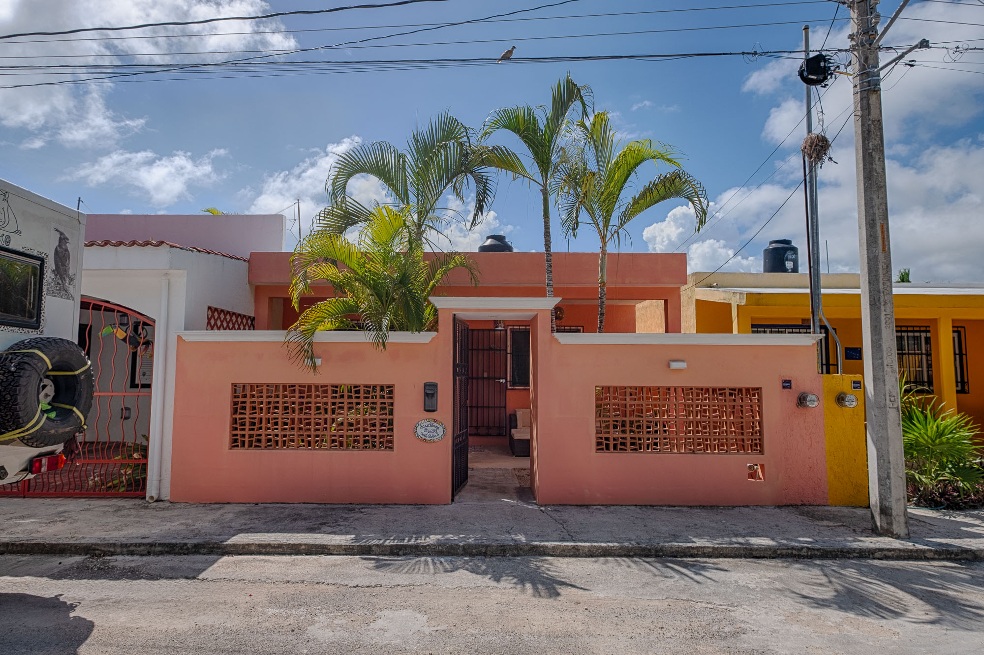 Casa Maare’s front gate; breeze blocks keep the garden cool.