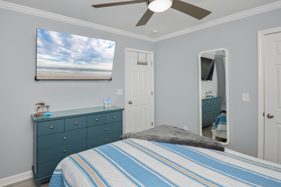 Large mounted TV in the second bedroom!