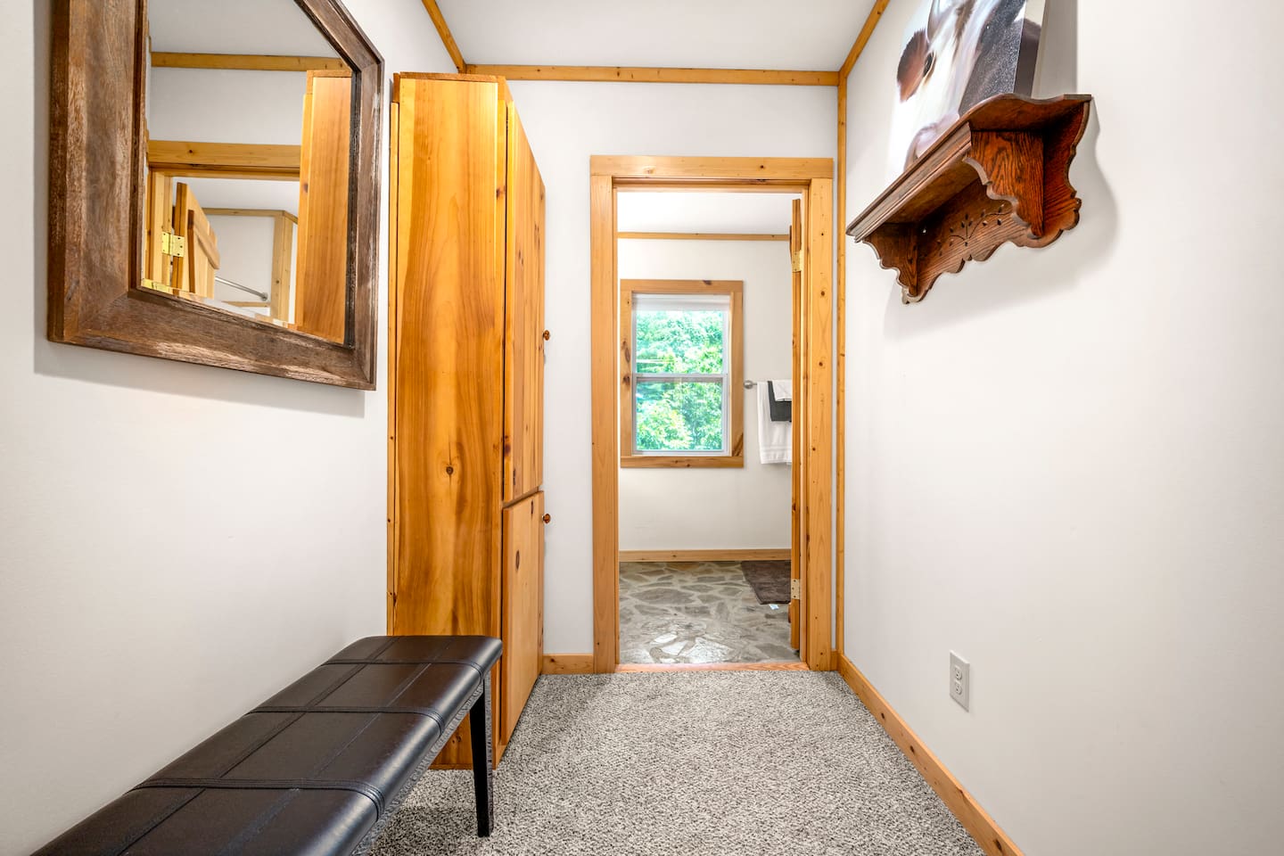 Bathroom #3 located on the upper level of the cabin full bathroom