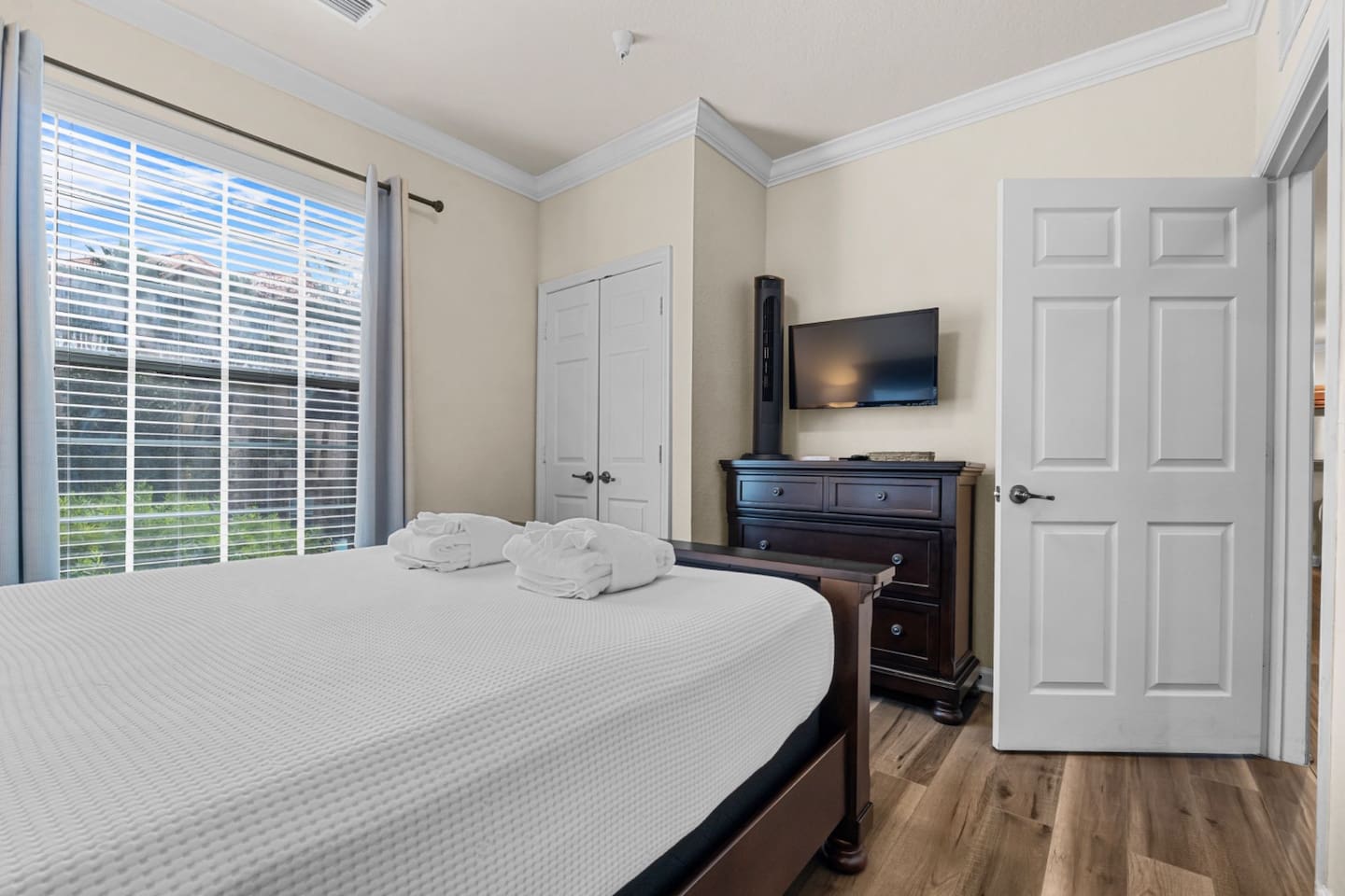Inviting Bedroom 2, equipped with a TV and a spacious closet.