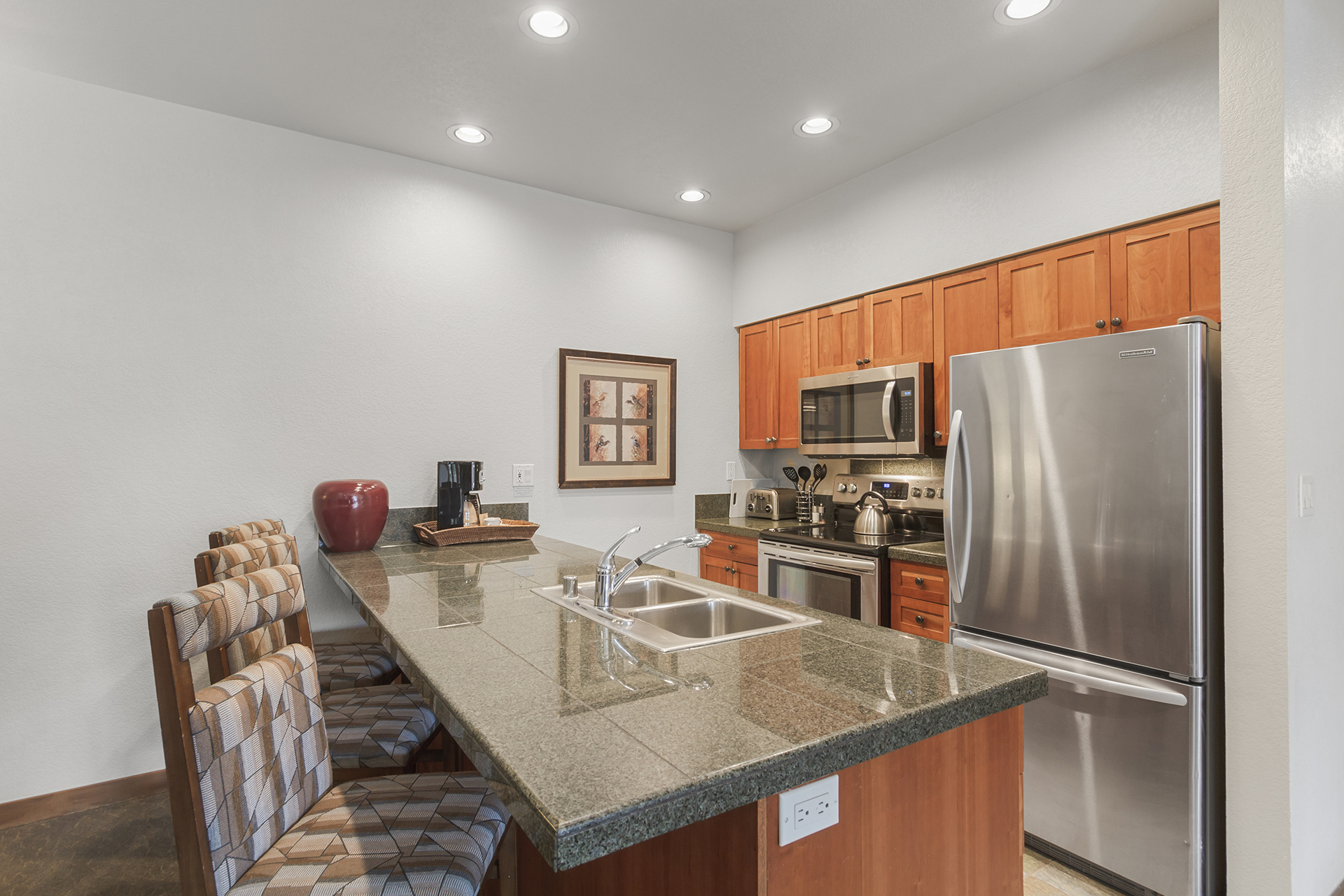 Kitchen with extra bar seating