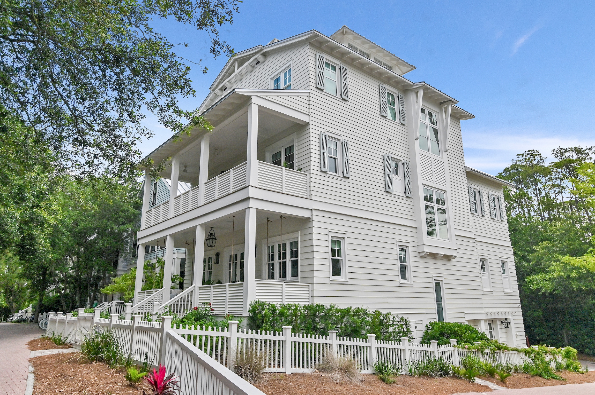 No neighbors on on the south side provides natural light and privacy to the south.