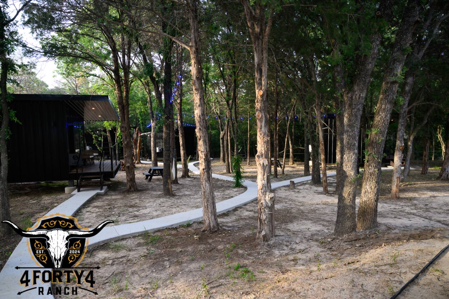 From the bathhouse your cabin is just 30 yards away.  Offers enough privacy for a romantic weekend or close enough for a girls or guys night stay.