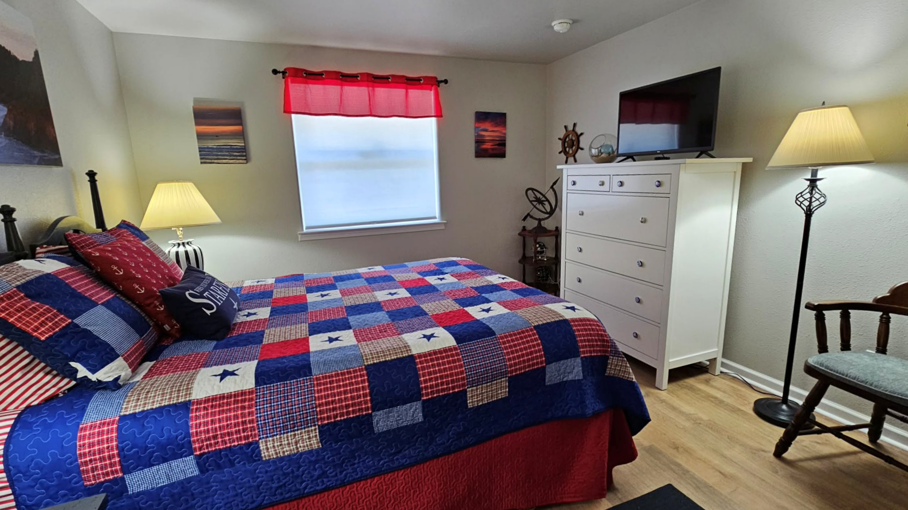 Queen bedroom has its own TV