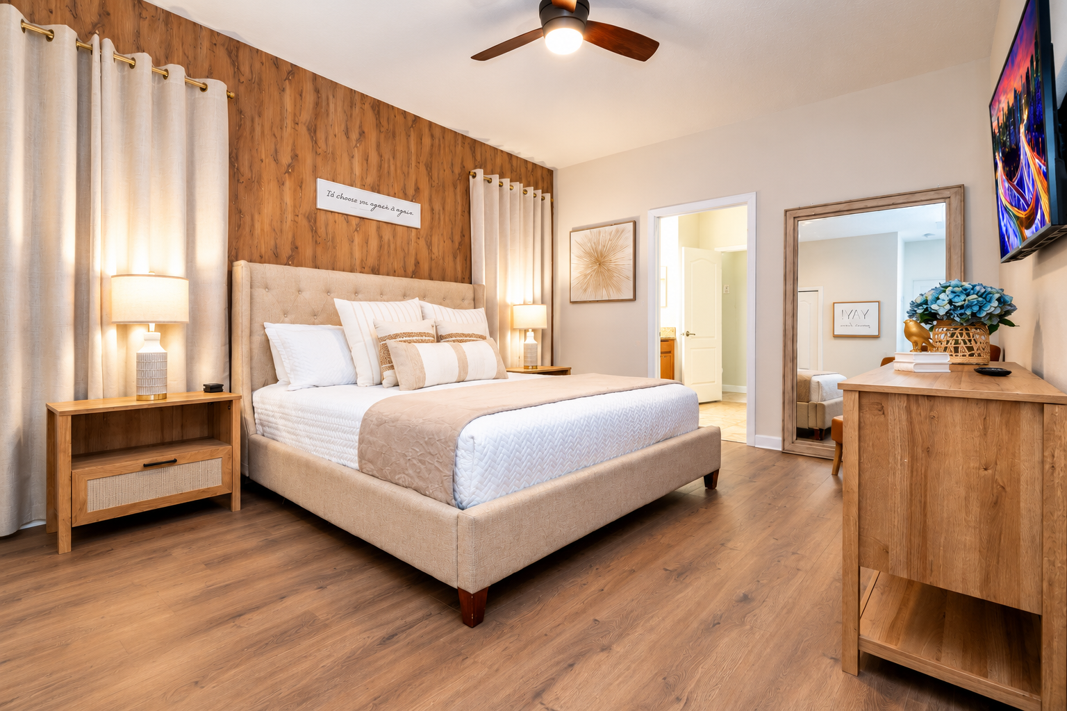 After a long day at the parks, you will want a comfortable bed. This is it.