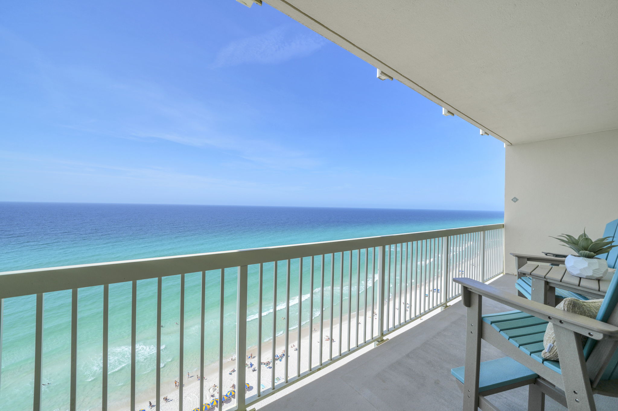 Wind down with stunning west-facing sunset views from the balcony—watch the sky light up over the Gulf as the day fades into a perfect coastal evening.
