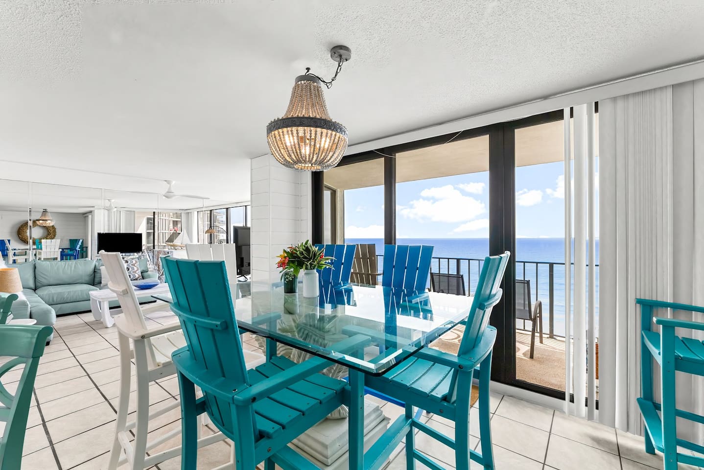 Great seating overlooking the water