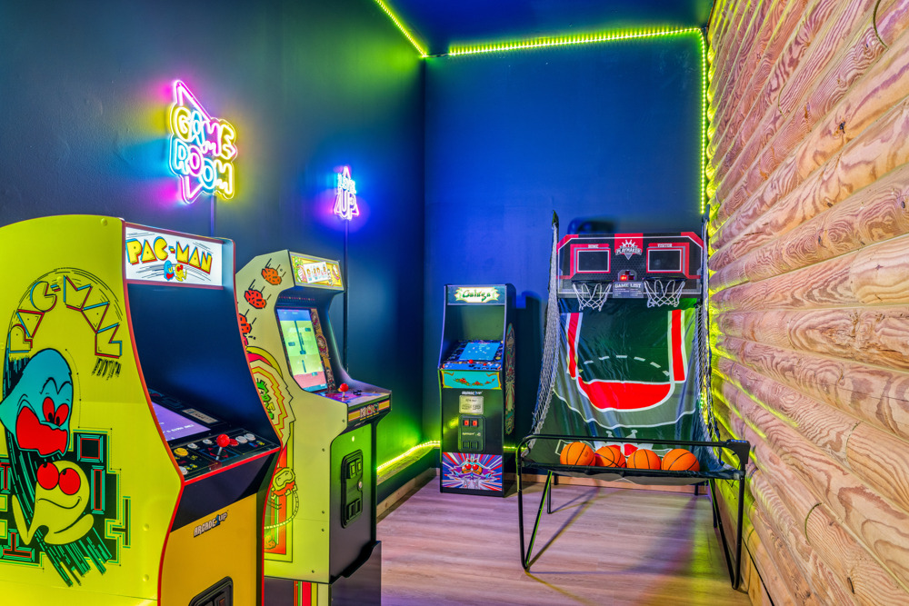 A private arcade experience, packed with retro games and an awesome setup for group trips and family stays.