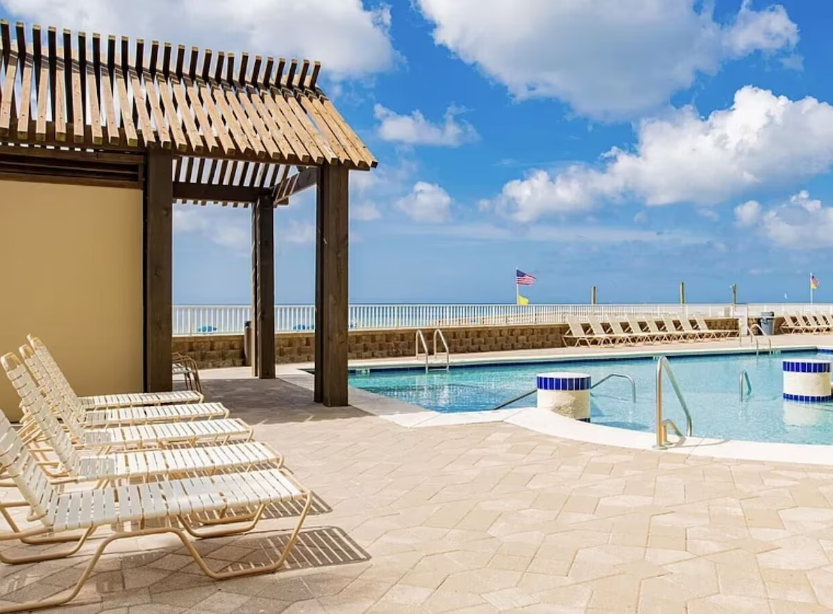 Outdoor pool overlooking Orange Beach
