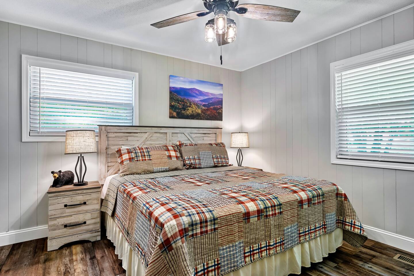 Experience ultimate relaxation in the second bedroom, where a comfortable king mattress and a Samsung smart HD TV promise a restful night's sleep. #SweetDreams