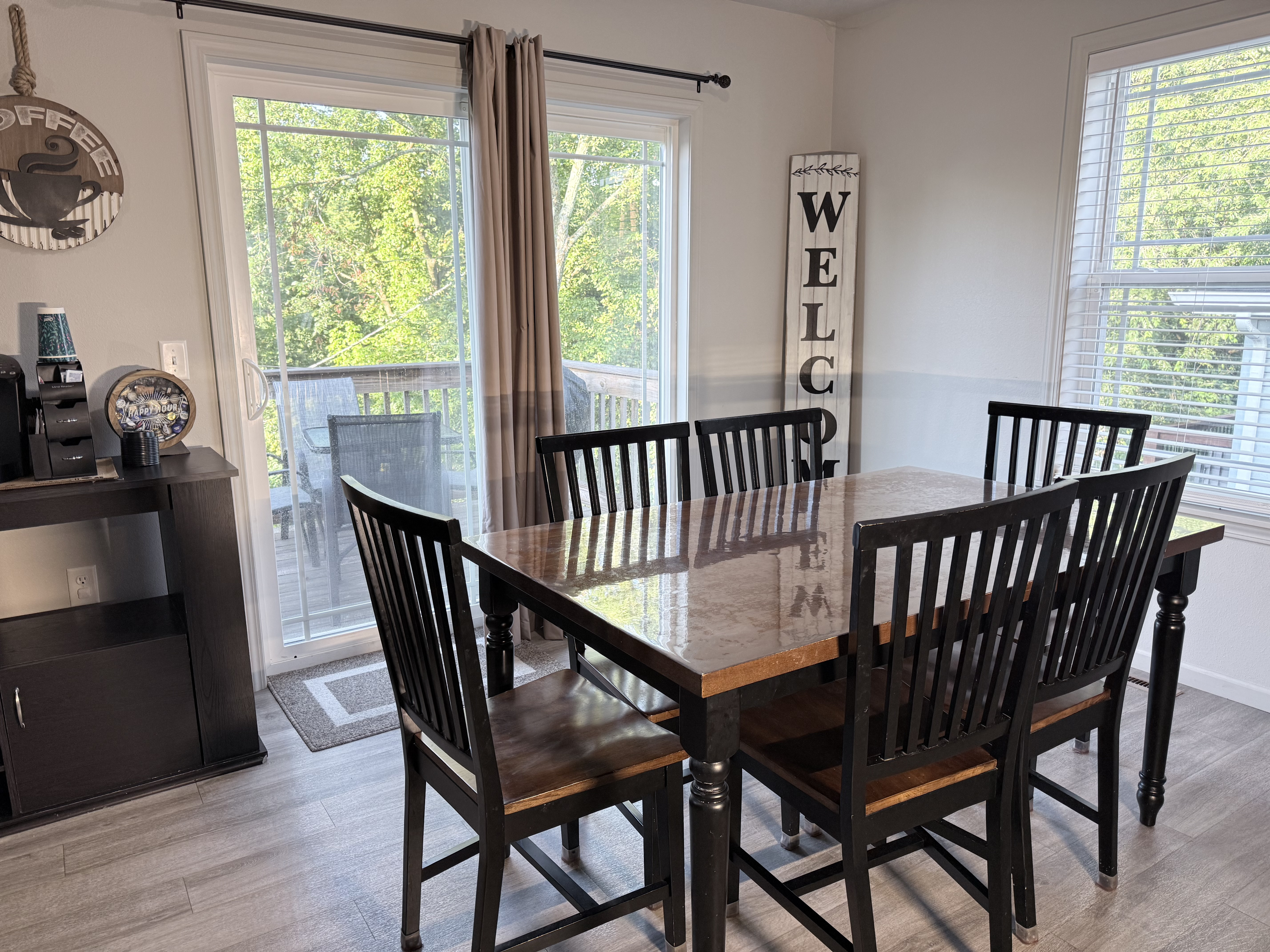 Dining while viewing private yard